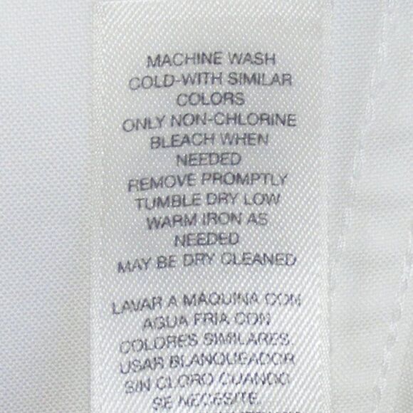 CHICO'S Top, 1/M, White, NO Iron, Leopard Accents, 3/4 sleeves, hidden buttons - Picture 12 of 13